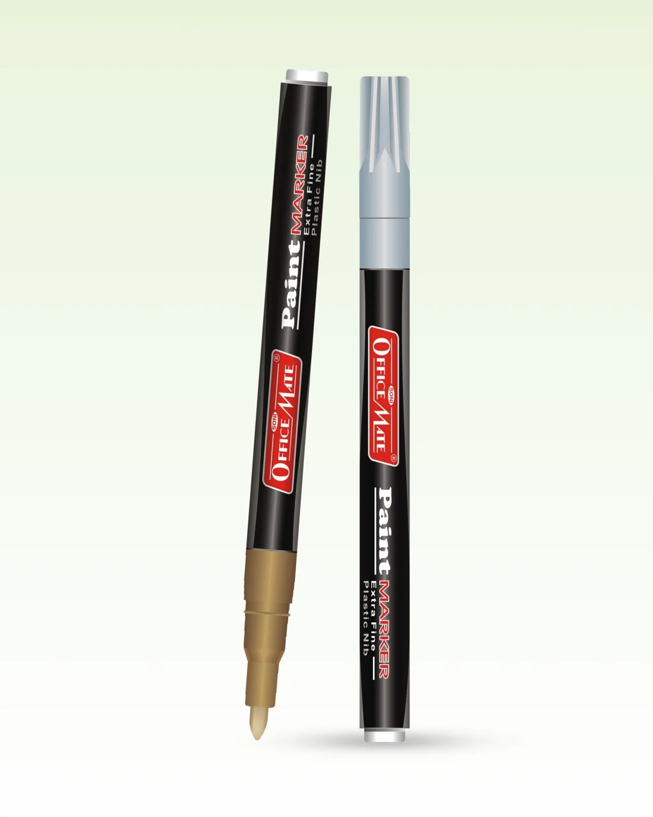 Fine Tip Paint Marker Combo (Golden Silver) for Metallic Artwork,  Non-Toxic, Multi surface usage