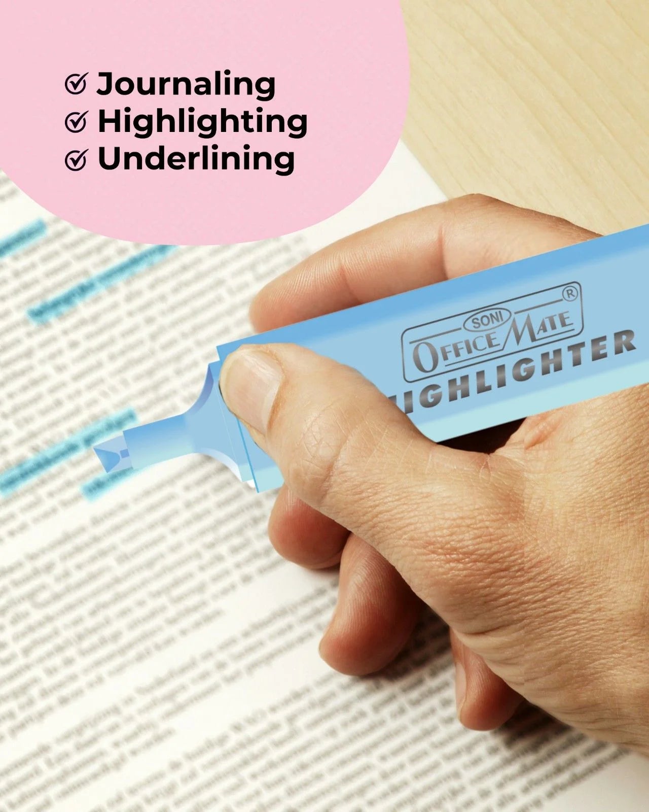 Pastel Highlighters, Smudge Proof Pastel Ink, Smooth Flow, 3x Longer Lasting