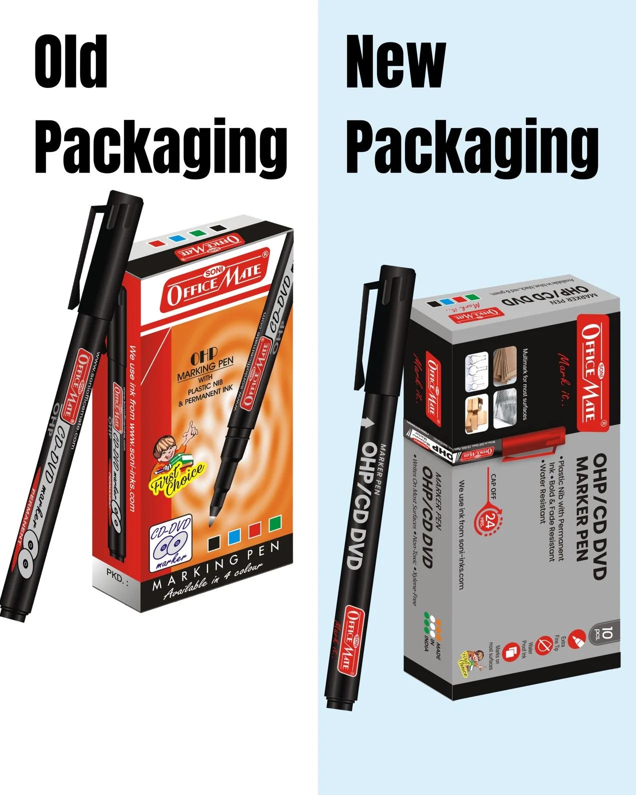 Permanent CD/DVD/OHP Markers (10pcs) – Quick Drying, Water Resistant