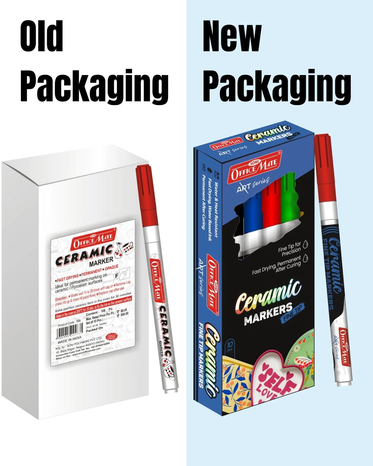 Fine Tip Ceramic Markers – Ideal for Ceramic Art, Smudge proof Ink