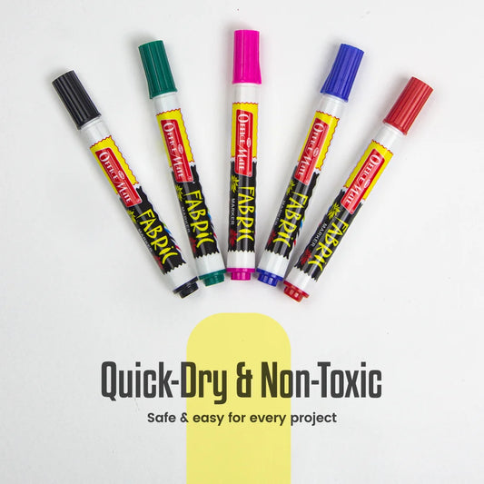 Fabric Markers – DIY Marker, Wash Resistant, Vivid Colours, Works on all Fabric Surfaces
