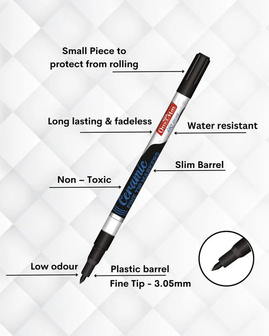 Fine Tip Ceramic Markers – Ideal for Ceramic Art, Smudge proof Ink
