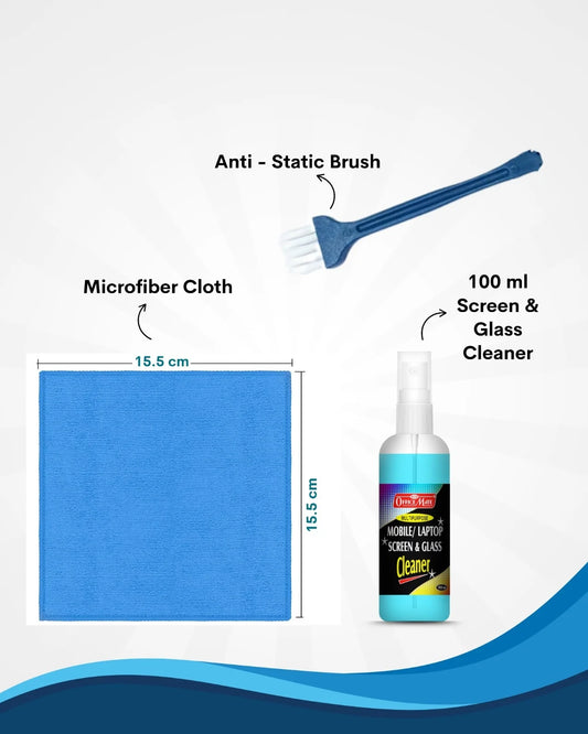 Multipurpose Mobile/Laptop/Glass Screen Cleaning Kit, Quick & Easy Cleaning for All Glass Surfaces, Non-Toxic