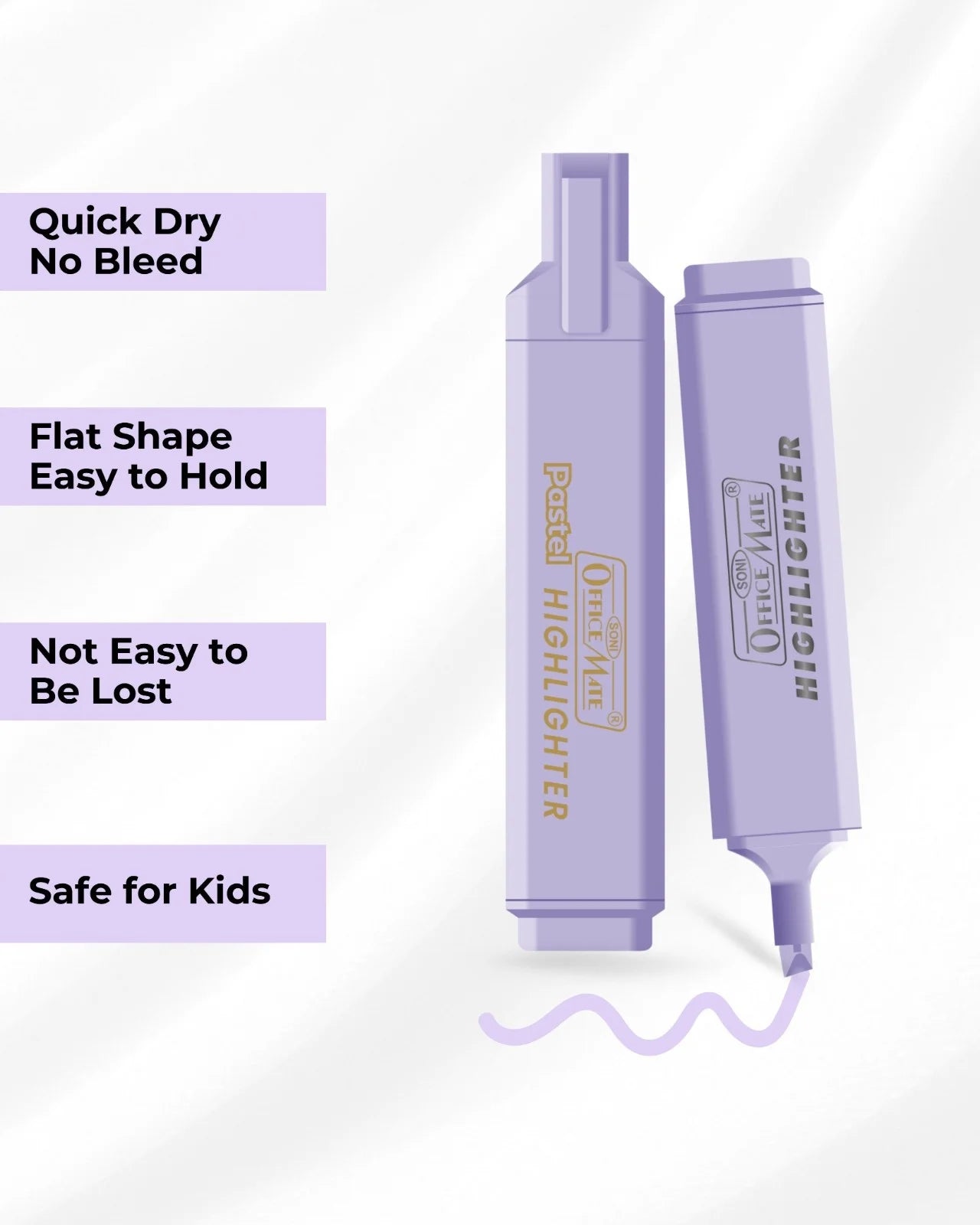 Pastel Highlighters (10pcs), Smudge Proof Pastel Ink, Smooth Flow, 3x Longer Lasting