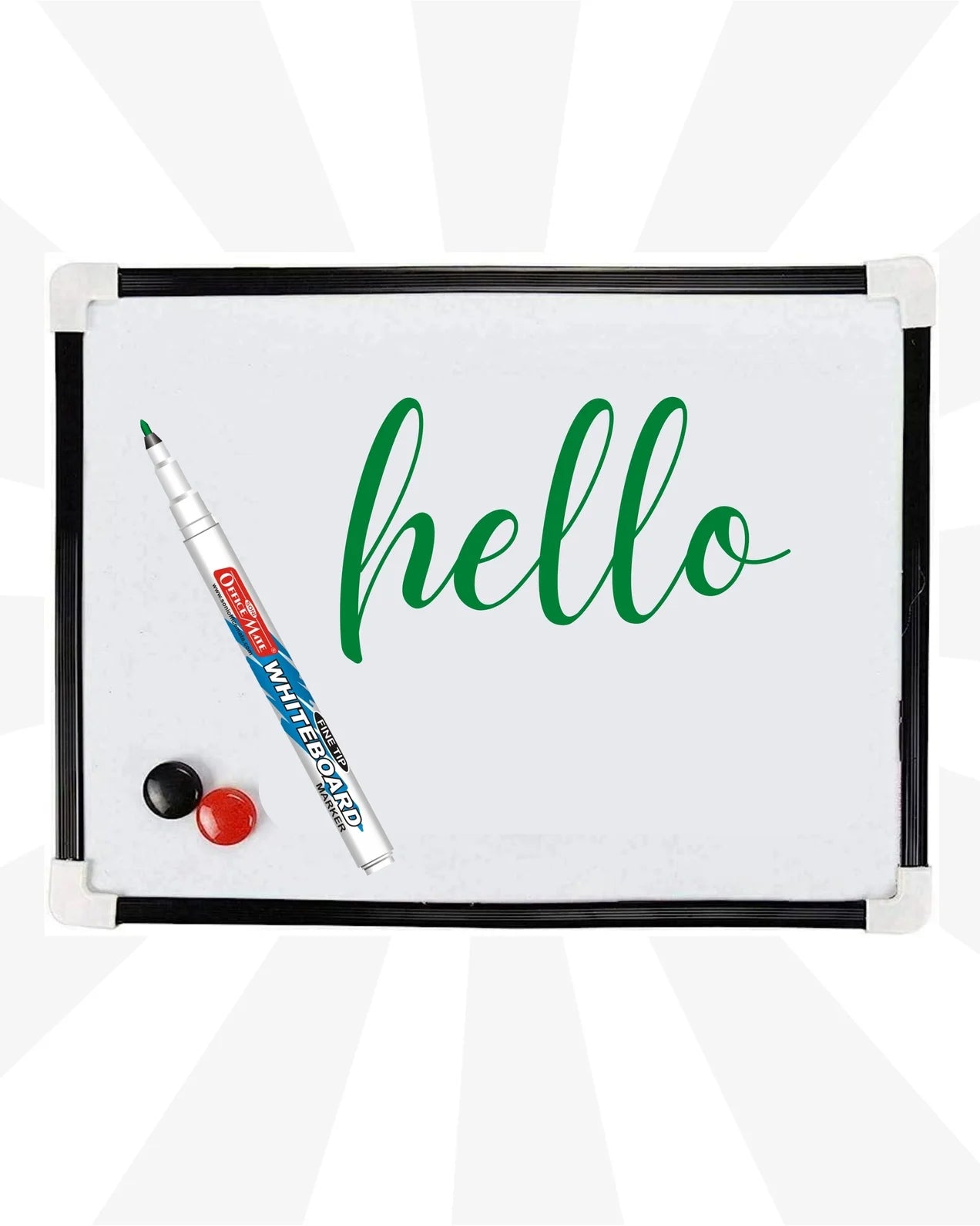 Fine Tip Whiteboard Marker (10 pcs), Extra Precision, Bright Colours, Easy Wipe