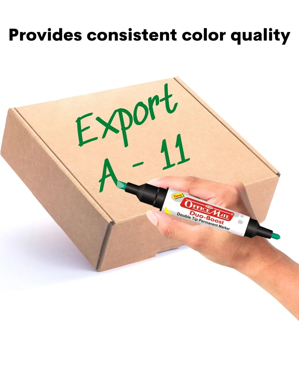 Permanent Marker Double Tip (Bullet + Chisel Tip) - Pack of 4, Quick-Drying, Multi-Surface Marker