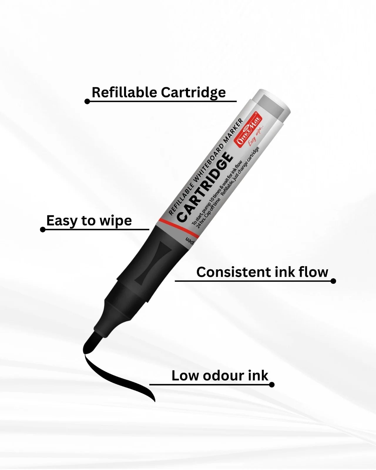 Refillable Cartridge for Whiteboard Marker (24pcs) Eco-Friendly, Replaceable Ink Cartridges for Long-Lasting Use