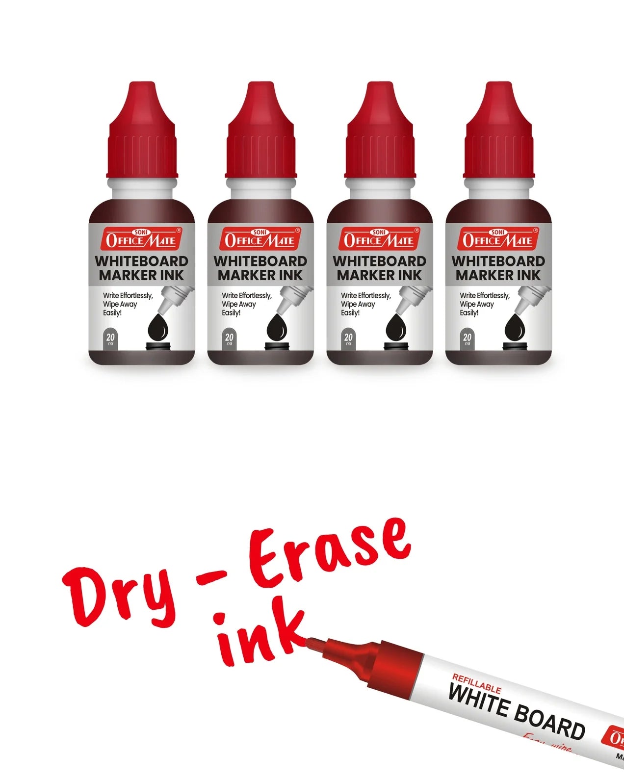 Whiteboard Marker Refill Ink – 15 ml, Bright Colours, Eco-friendly