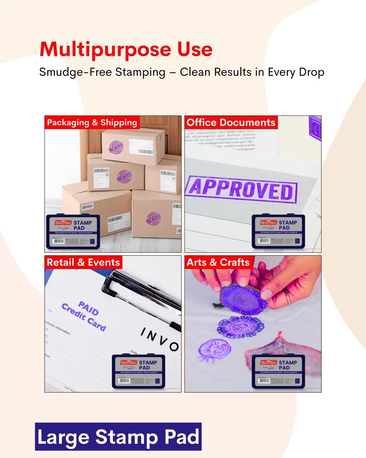 Stamp Pad - Violet, Long-Lasting Impressions, Quick-Drying Ink for Any Project