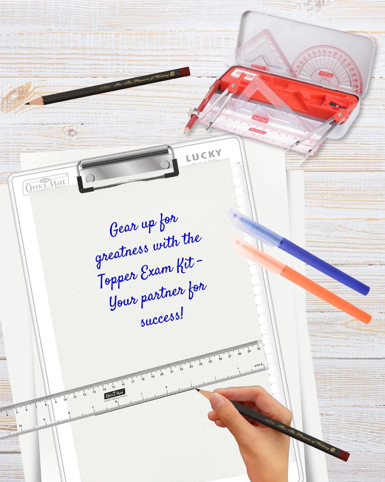 Topper Exam Kit, All-in-One for Exam Success, Durable Board & Writing Tools