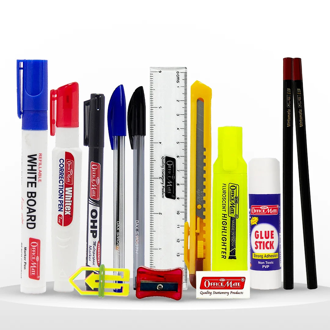 Stationery Kit @199, Compact 17-Piece All-in-One Combo, Ideal for School, College & Study Use
