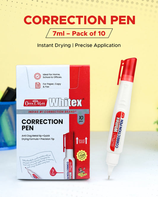 Correction Pen (7ml) – Pack of 10, Instant Drying, Precise Application