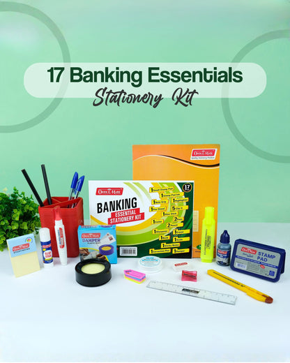 Banking Essentials Stationery Kit, Compact Office Kit for Bankers & Professionals