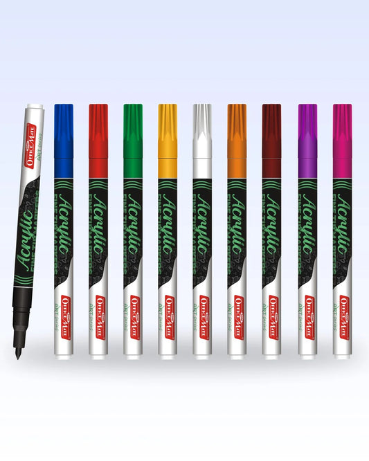 Fine Tip Acrylic Paint Markers (10pcs) – Precision Tip, Vibrant Colours, Water Based, Versatile Use
