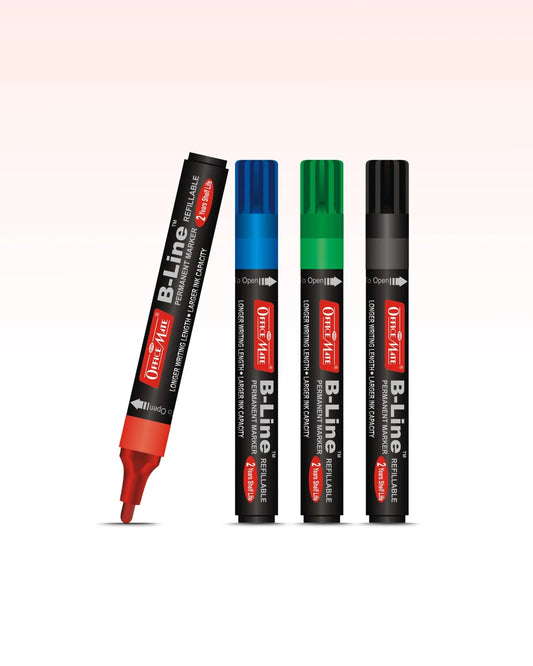 B-Line Permanent Marker (4pcs), Long-Lasting Ink, Smudge-Free Markings