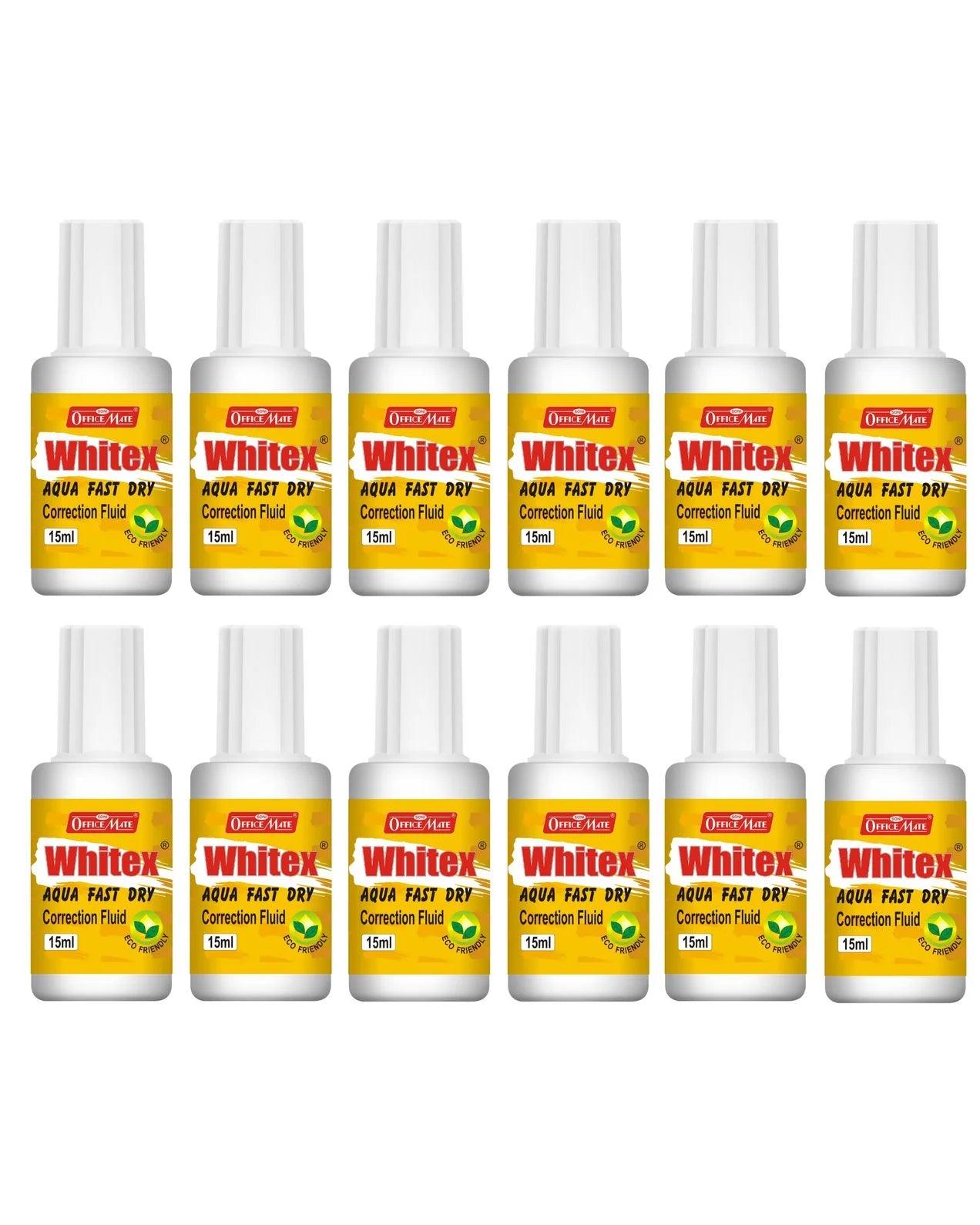 Whitex Correction Fluid (15ml) – Pack of 12, Instant Drying, Eco-Friendly