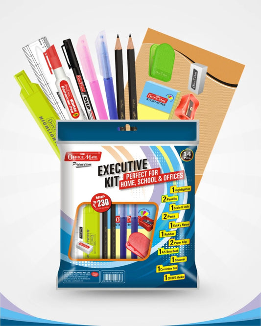 Executive Kit, Assorted 14 Stationery Items, Perfect for Home, School, and Office