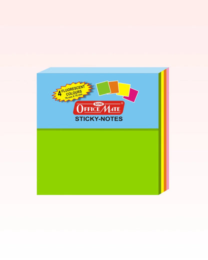 Fluorescent Sticky Note Pads Multicolor – 100 Sheets (76 x 76 x 4), Effective Note-Taking & Organizing