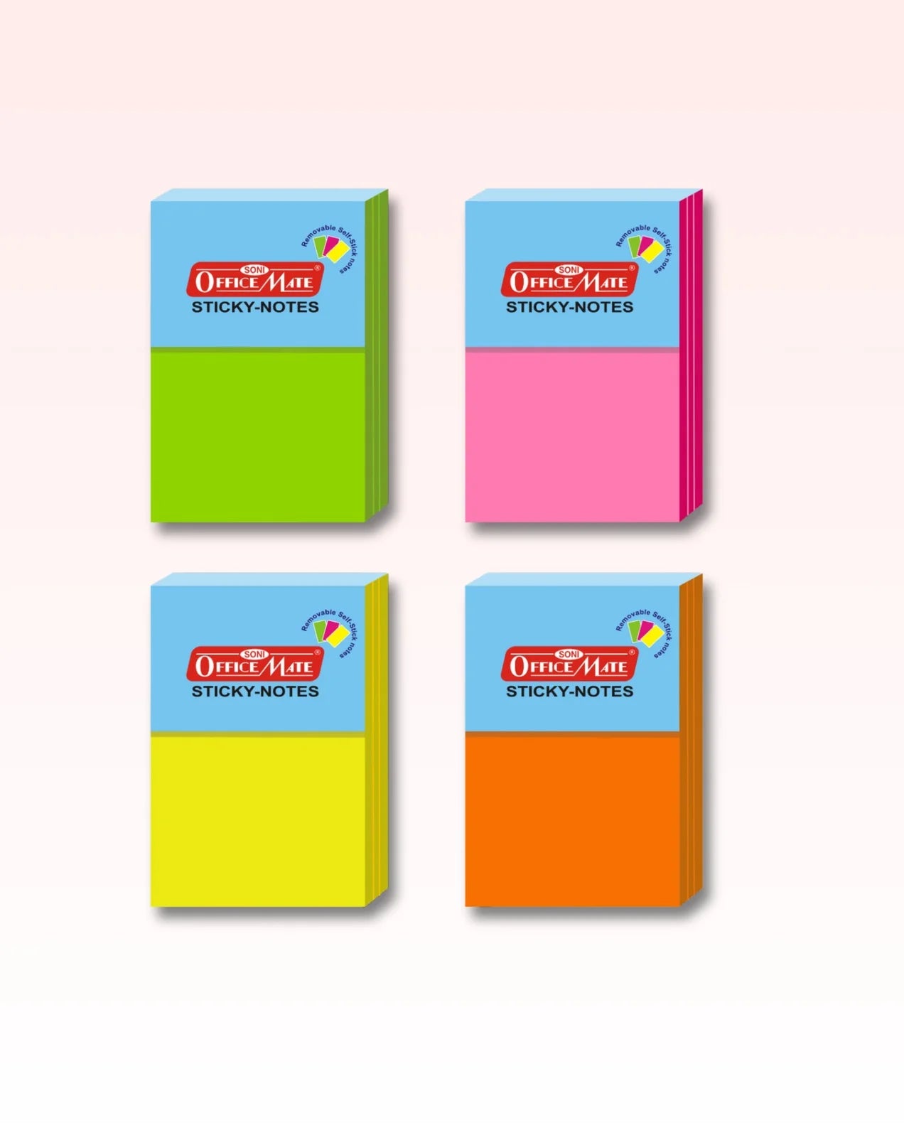 Fluorescent Sticky Note Pads – 100 Sheets (50 X 76), Bookmarks, Text Highlighter