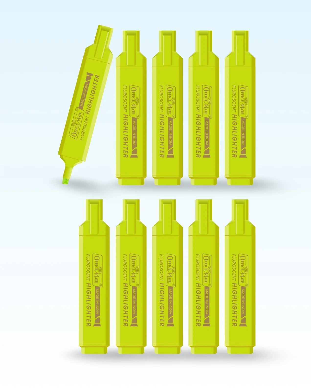 Fluorescent Highlighters (10pcs) – Vibrant Colors, Smooth Flow, 3x Longer Lasting