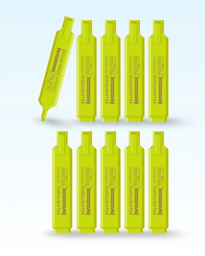 Fluorescent Highlighters (10pcs) – Vibrant Colors, Smooth Flow, 3x Longer Lasting