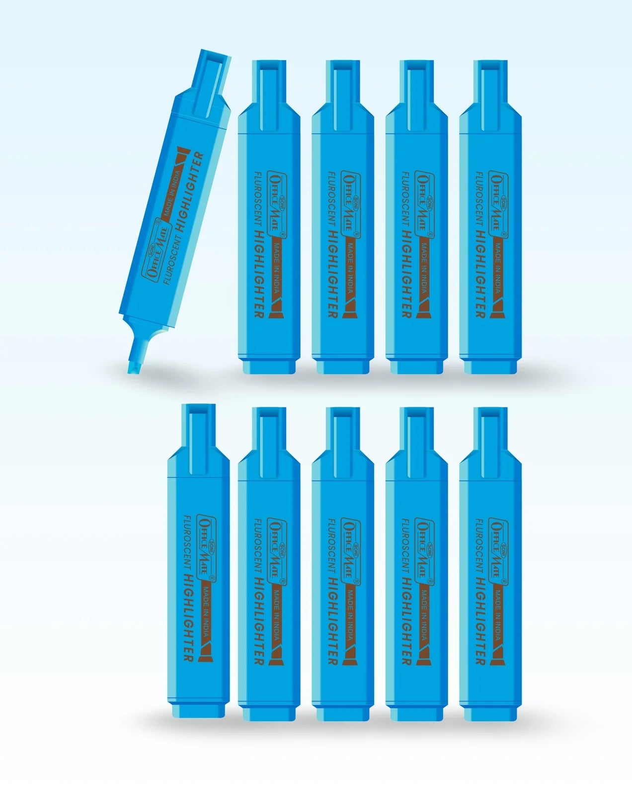 Fluorescent Highlighters (10pcs) – Vibrant Colors, Smooth Flow, 3x Longer Lasting