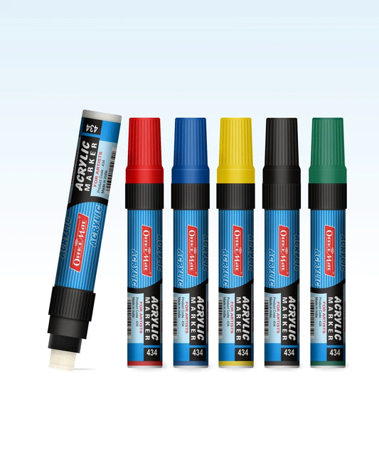 Jumbo Acrylic Marker (6pcs) Water-Based Marker, Wide Tip, Easy to Use