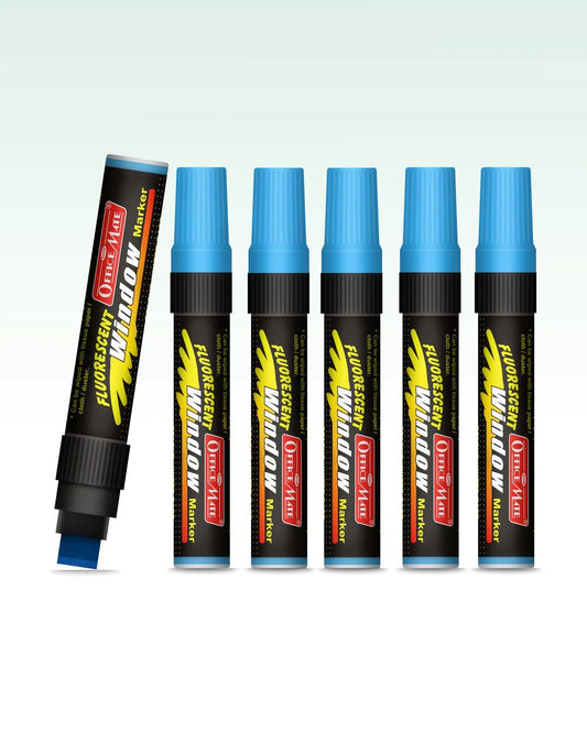 Jumbo Fluorescent Window/Chalk Marker (6pcs) Bold, Bright, Easy Erase