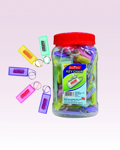 Keychain Jar (50pcs), Organized Key Storage with Labels