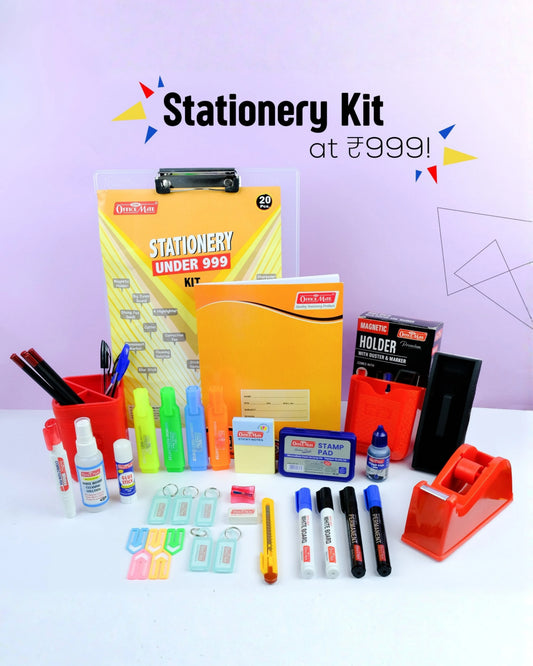 Stationery Kit @999, Premium School & Office Combo with Exam Board, Desk Organizer & Cleaning Essentials