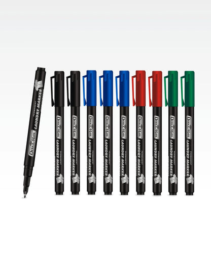 Fine Tip Laundry Markers (10pcs) – Permanent Ink, Non-Toxic, Fade-Resistant