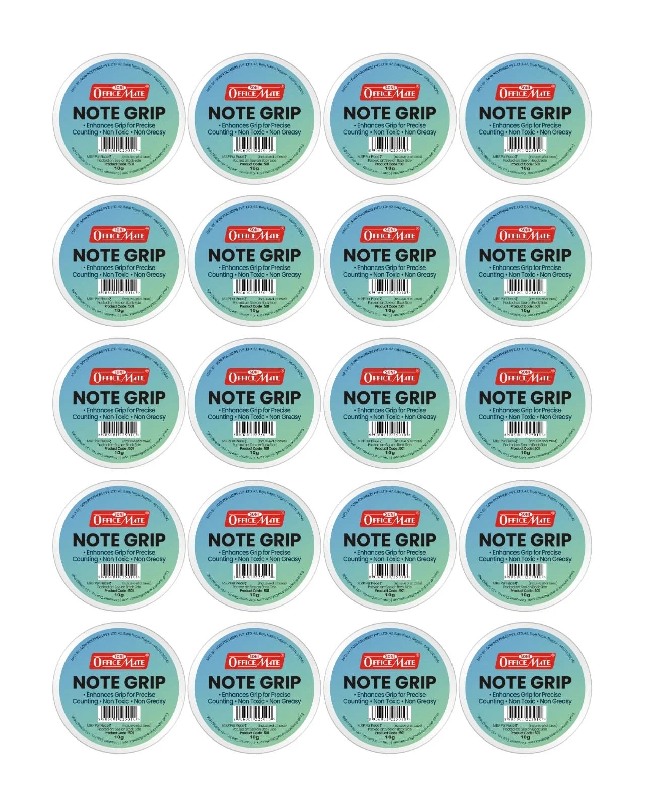 Note Grip (10g) – Pack of 20, Long-Lasting Hold, Non-Toxic, Residue-Free
