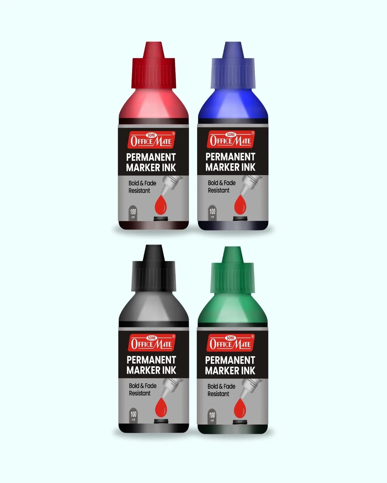 Permanent Marker Refill Ink - 100ml, Quick-Drying, Vibrant Colors
