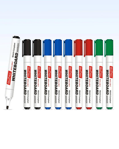 Regular Whiteboard Marker (Cap with a Clip), (10 pcs), Vibrant Colour, Eco-Friendly, Easy to Wipe