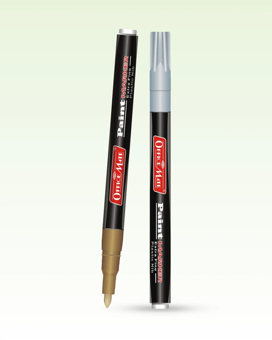 Fine Tip Paint Marker Combo (Golden & Silver) for Metallic Artwork, Non-Toxic, Multi surface usage