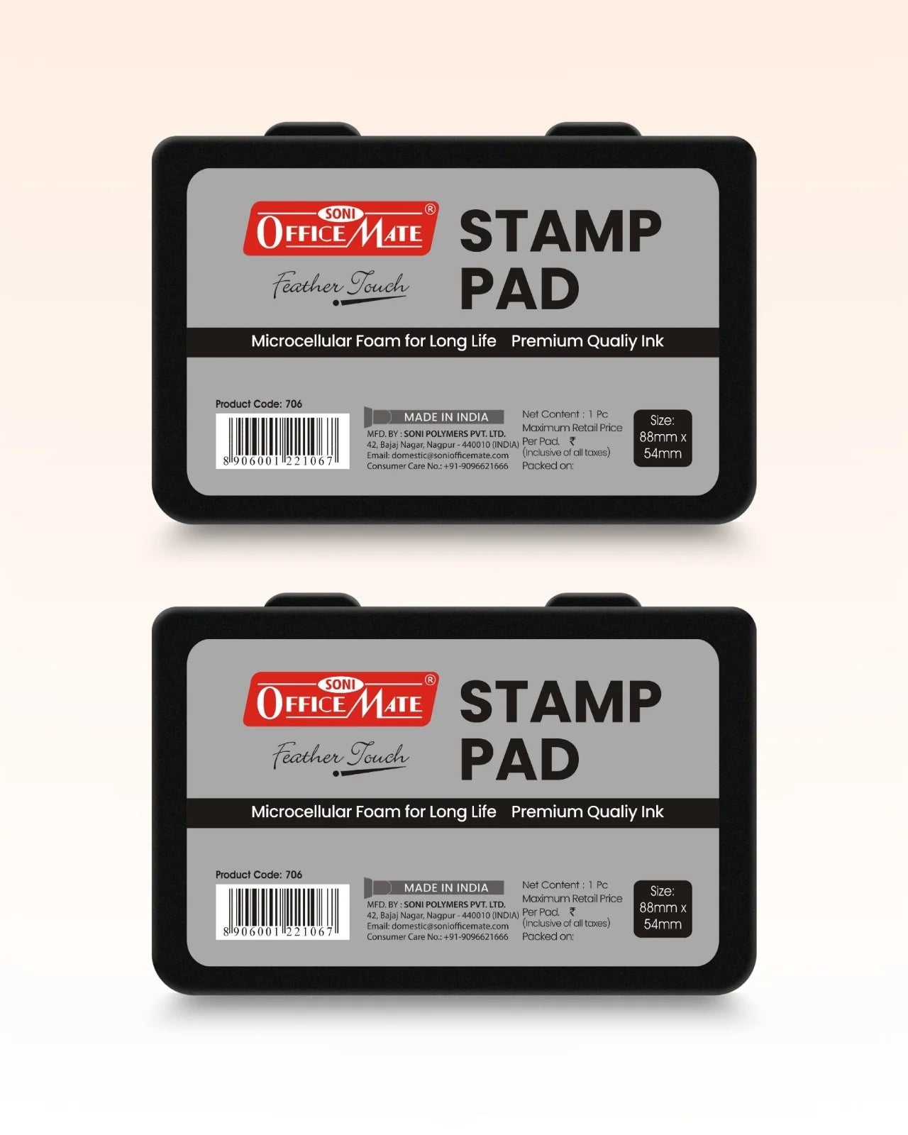 Stamp Pad – Black, Long-Lasting Impressions, Quick-Drying Ink for Any Project