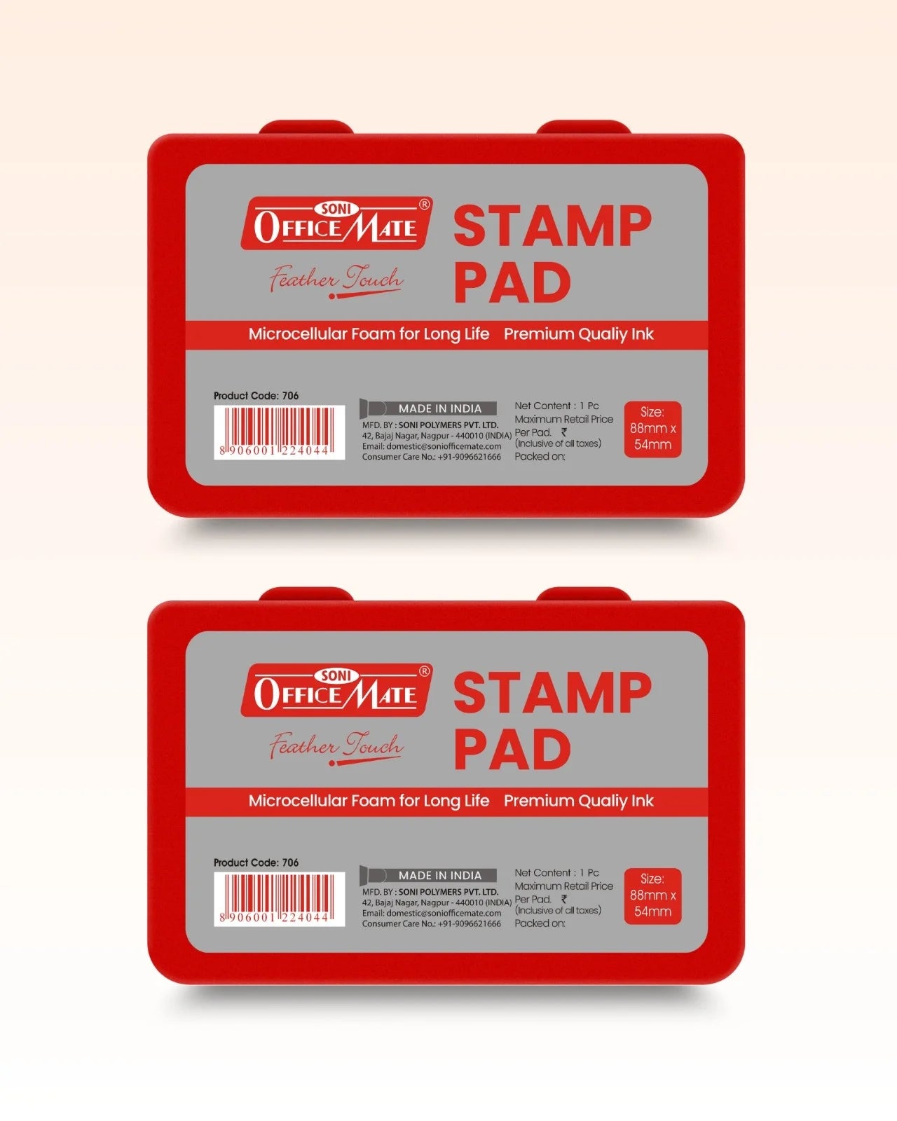 Stamp Pad – Red, Long-Lasting Impressions, Quick-Drying Ink for Any Project
