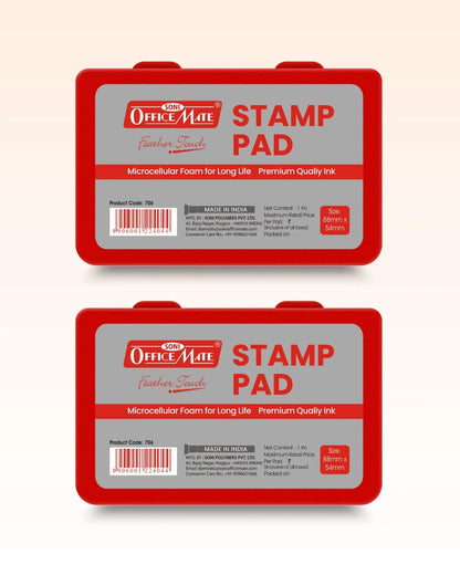 Stamp Pad – Red, Long-Lasting Impressions, Quick-Drying Ink for Any Project