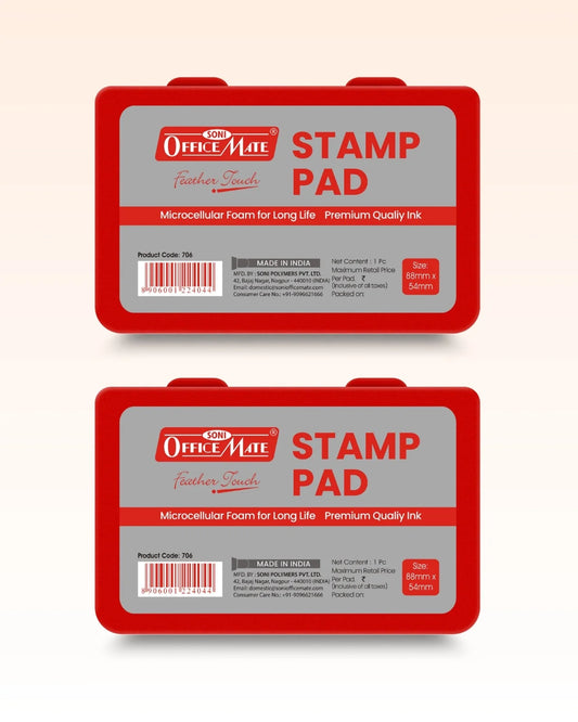 Stamp Pad – Red, Long-Lasting Impressions, Quick-Drying Ink for Any Project