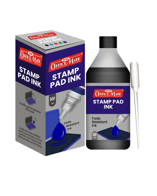 Stamp Pad Refill Ink - 500 ml, Long-Lasting Impressions, Quick-Drying Ink for Any Project