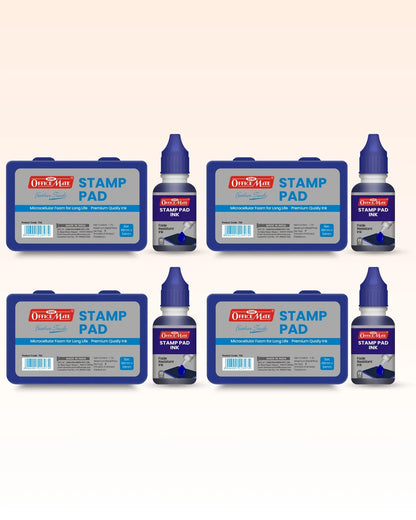 Stamp Pad Combo (4 Stamp Pads + 4 Inks), Long-Lasting Impressions, Quick-Drying Ink for Any Project