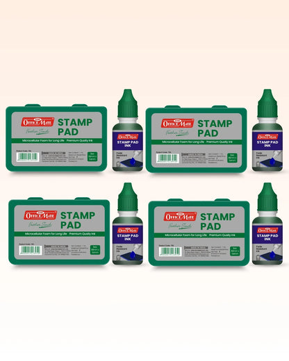 Stamp Pad Combo (4 Stamp Pads + 4 Inks), Long-Lasting Impressions, Quick-Drying Ink for Any Project