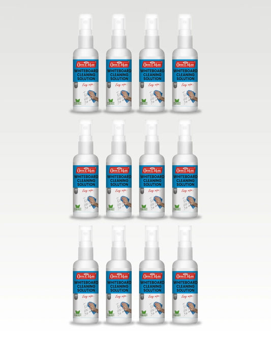 Whiteboard Cleaning Solution (50ml) (12pcs), Spotless Wipes, Eco-Friendly