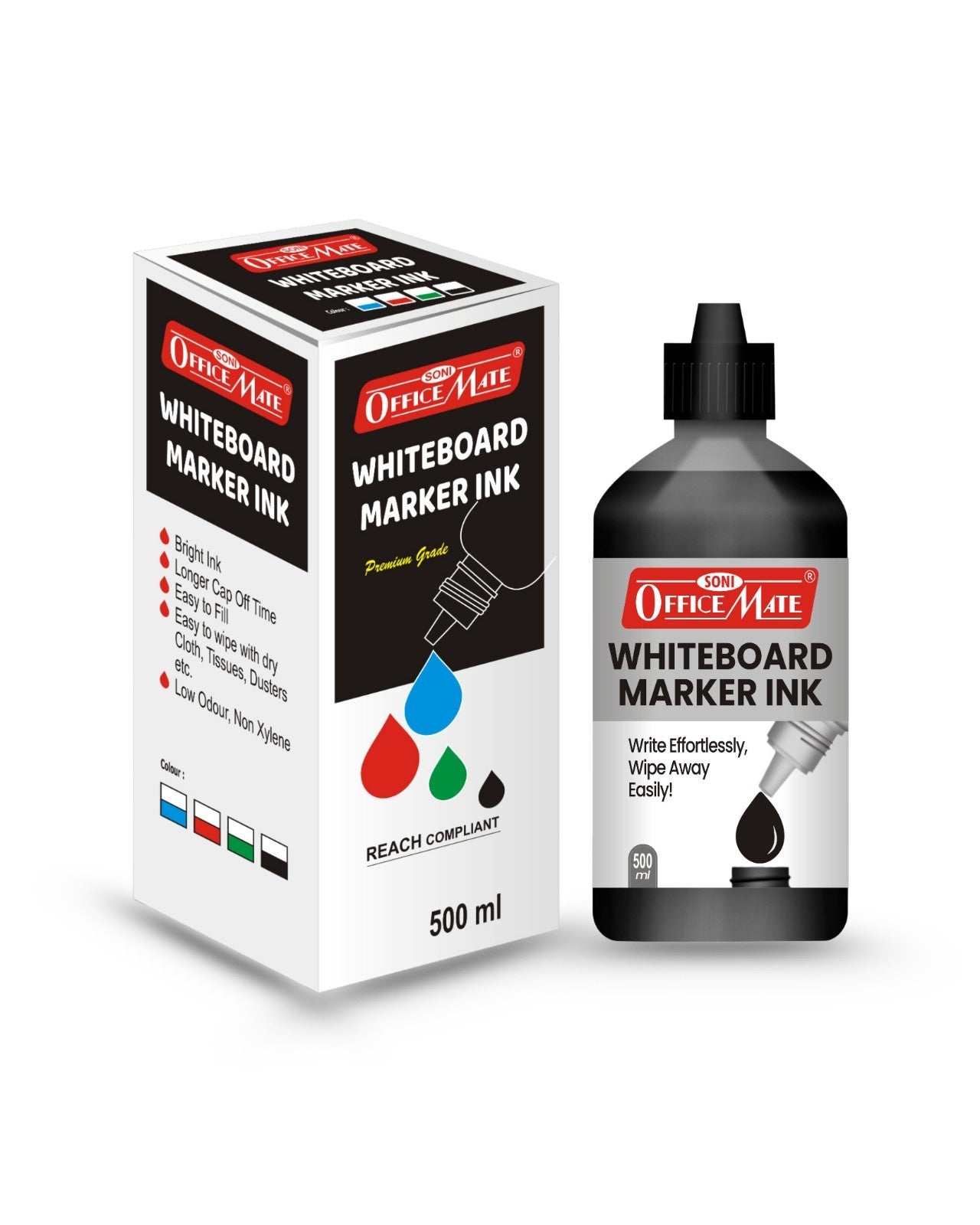 Whiteboard Marker Refill Ink - 500 ml (1pcs), Bright Colours, Eco-friendly