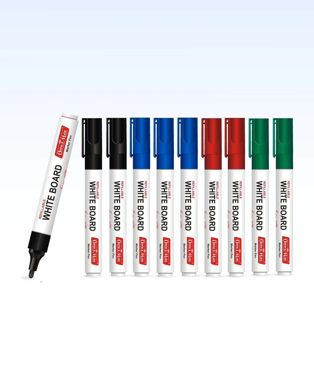 Whiteboard Marker (10 pcs), Vibrant Colours, Eco-friendly, Easy Wipe