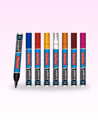 Bullet Tip Acrylic Paint Markers – Vibrant Colours, Water Based, Versatile Use