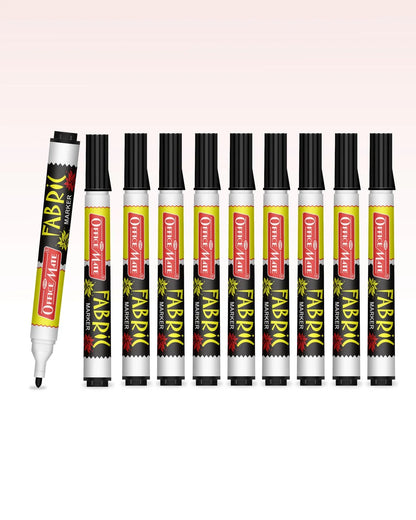 Fabric Markers (10pcs) – DIY Marker, Wash Resistant, Vivid Colours, Works On All Fabric Surfaces