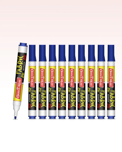 Fabric Markers (10pcs) – DIY Marker, Wash Resistant, Vivid Colours, Works On All Fabric Surfaces