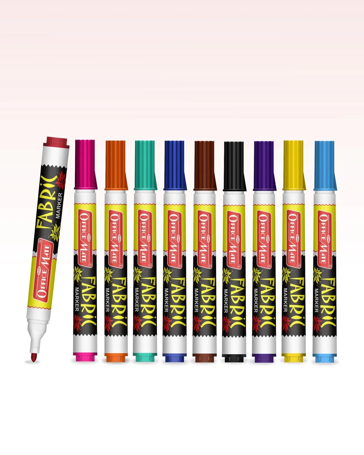 Fabric Markers (10pcs) – DIY Marker, Wash Resistant, Vivid Colours, Works On All Fabric Surfaces