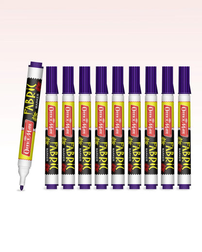 Fabric Markers (10pcs) – DIY Marker, Wash Resistant, Vivid Colours, Works On All Fabric Surfaces
